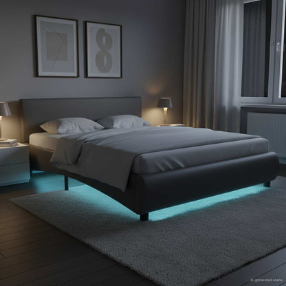 Giroletto con LED Grigio in Similpelle 120x200 cm