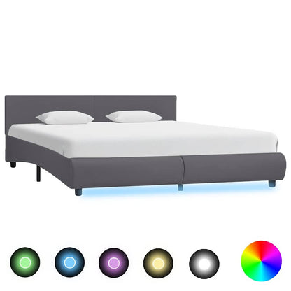 Giroletto con LED Grigio in Similpelle 180x200 cm | homemem39