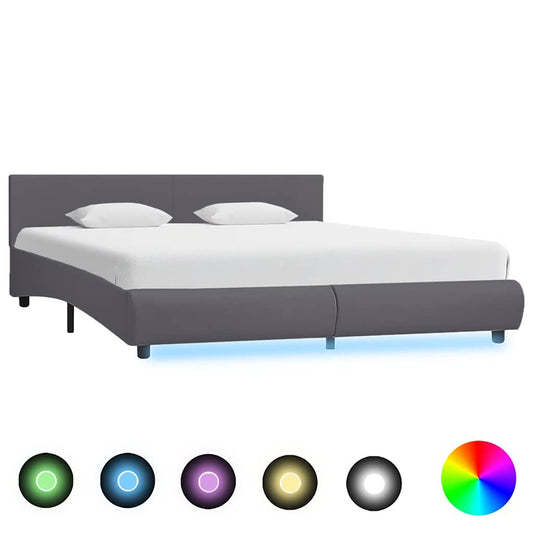 Giroletto con LED Grigio in Similpelle 180x200 cm | homemem39