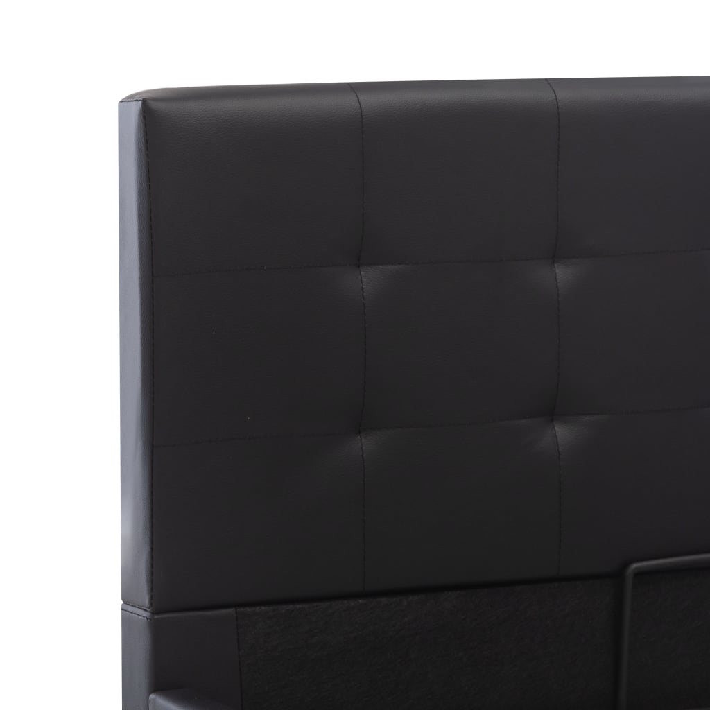 Giroletto con Contenitore Idraulico Nero Similpelle 180x200cm | homemem39