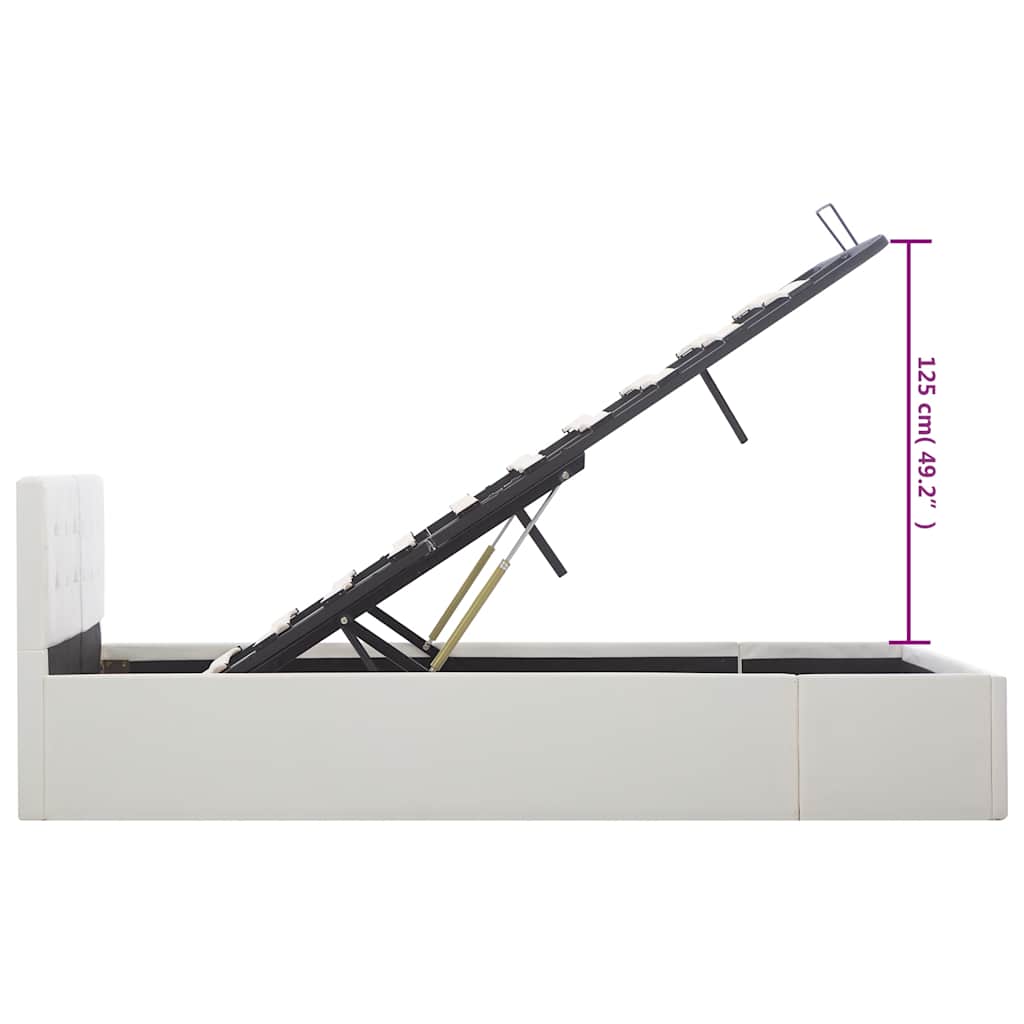 Giroletto con Contenitore Idraulico Bianco Similpelle 120x200cm