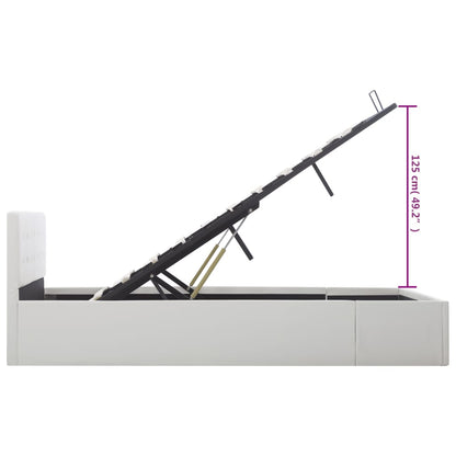 Giroletto con Contenitore Idraulico Bianco Similpelle 140x200cm