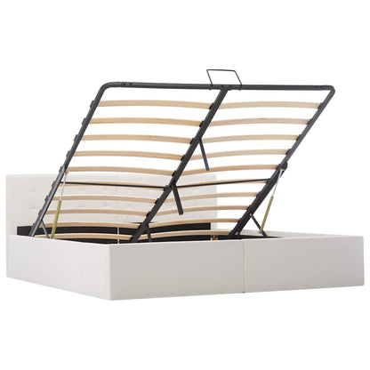 Giroletto con Contenitore Idraulico Bianco Similpelle 160x200cm
