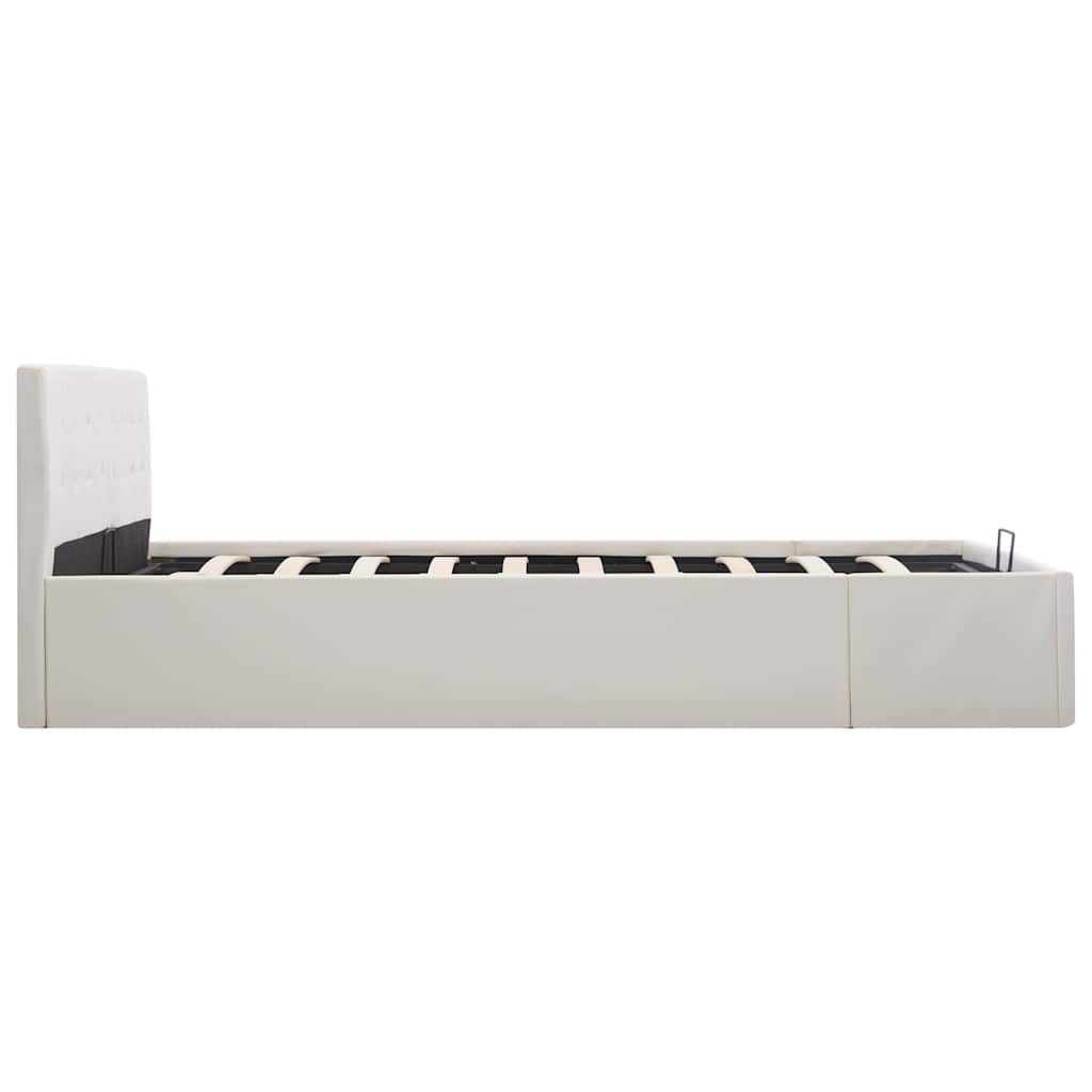 Giroletto con Contenitore Idraulico Bianco Similpelle 160x200cm