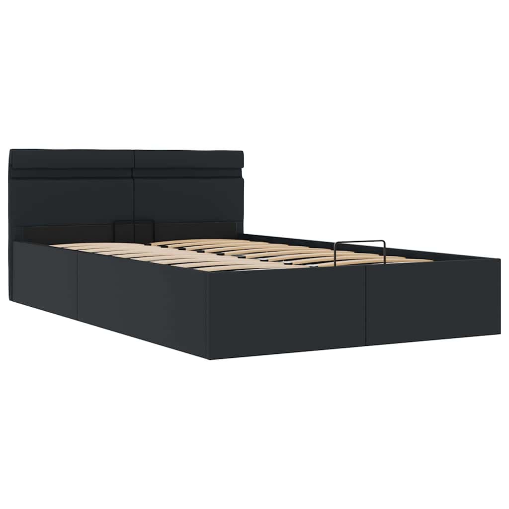 Giroletto Contenitore Idraulico LED Nero Similpelle 120x200 cm