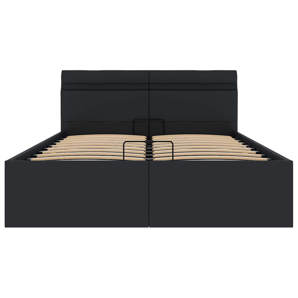 Giroletto Contenitore Idraulico LED Nero Similpelle 120x200 cm