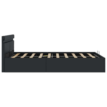 Giroletto Contenitore Idraulico LED Nero Similpelle 120x200 cm