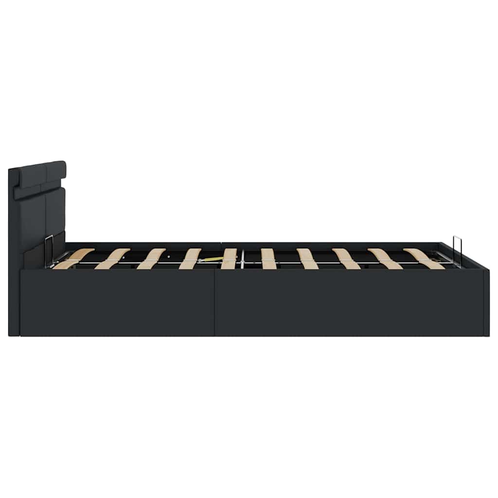 Giroletto Contenitore Idraulico LED Nero Similpelle 120x200 cm