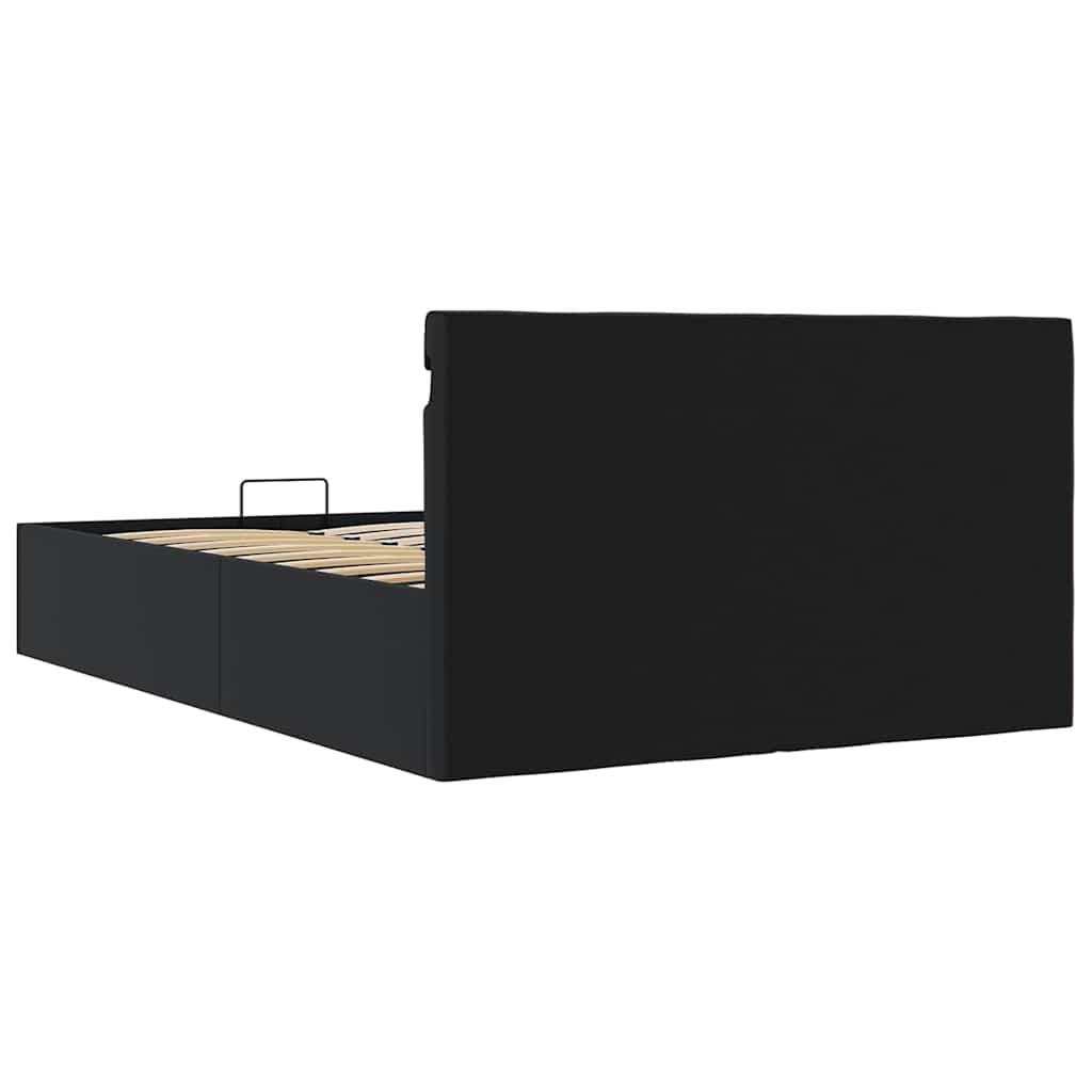 Giroletto Contenitore Idraulico LED Nero Similpelle 120x200 cm