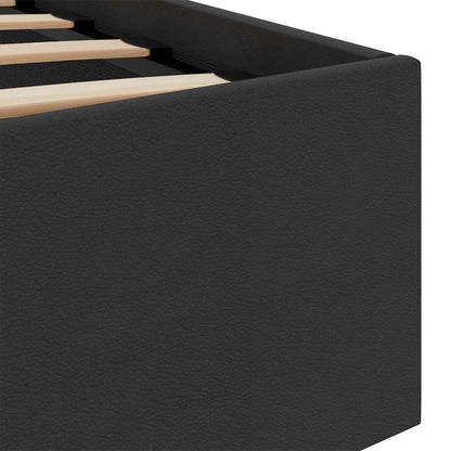 Giroletto Contenitore Idraulico LED Nero Similpelle 120x200 cm