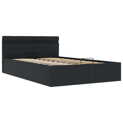 Giroletto Contenitore Idraulico LED Nero Similpelle 140x200 cm