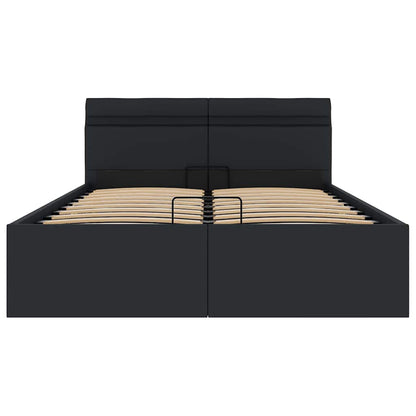 Giroletto Contenitore Idraulico LED Nero Similpelle 140x200 cm