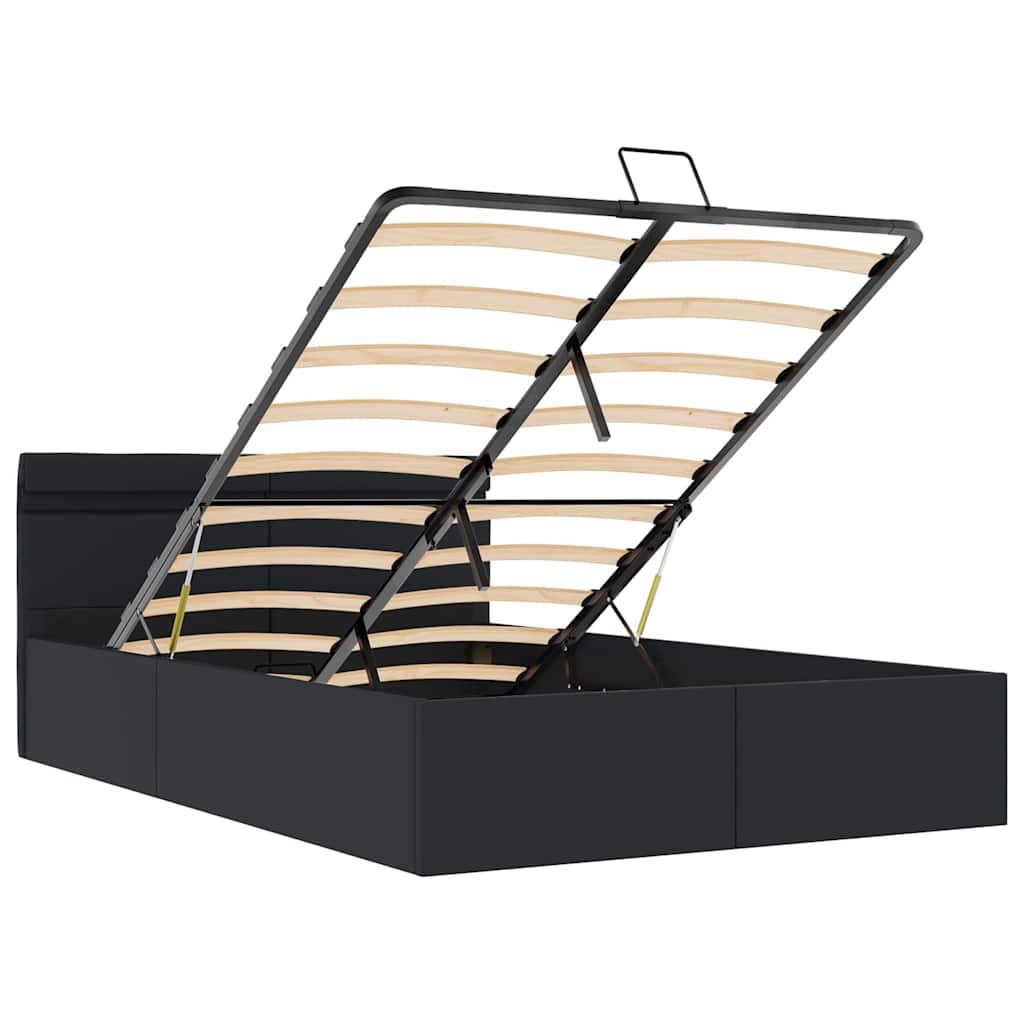 Giroletto Contenitore Idraulico LED Nero Similpelle 140x200 cm