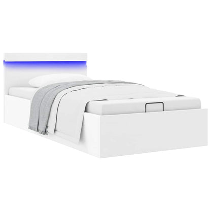 Giroletto Contenitore Idraulico LED Bianco Similpelle 90x200 cm
