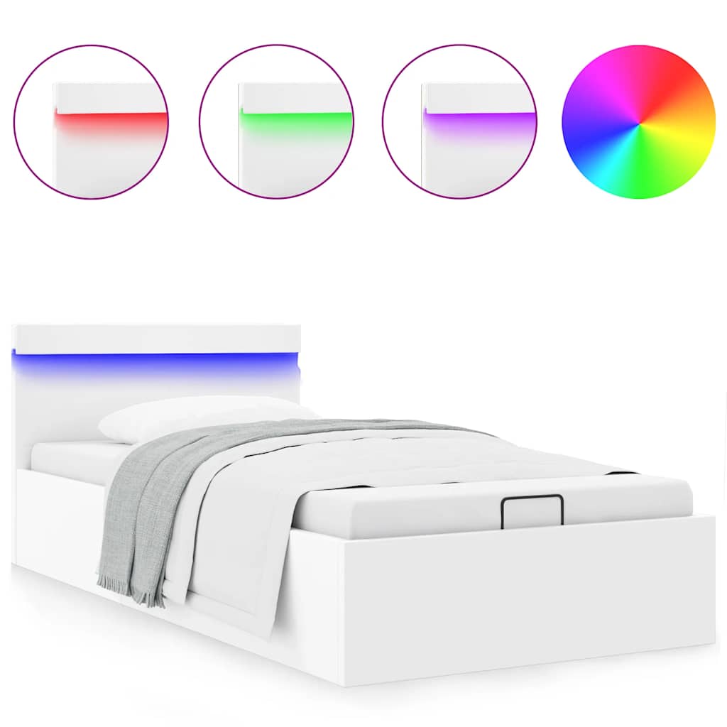Giroletto Contenitore Idraulico LED Bianco Similpelle 100x200cm | homemem39