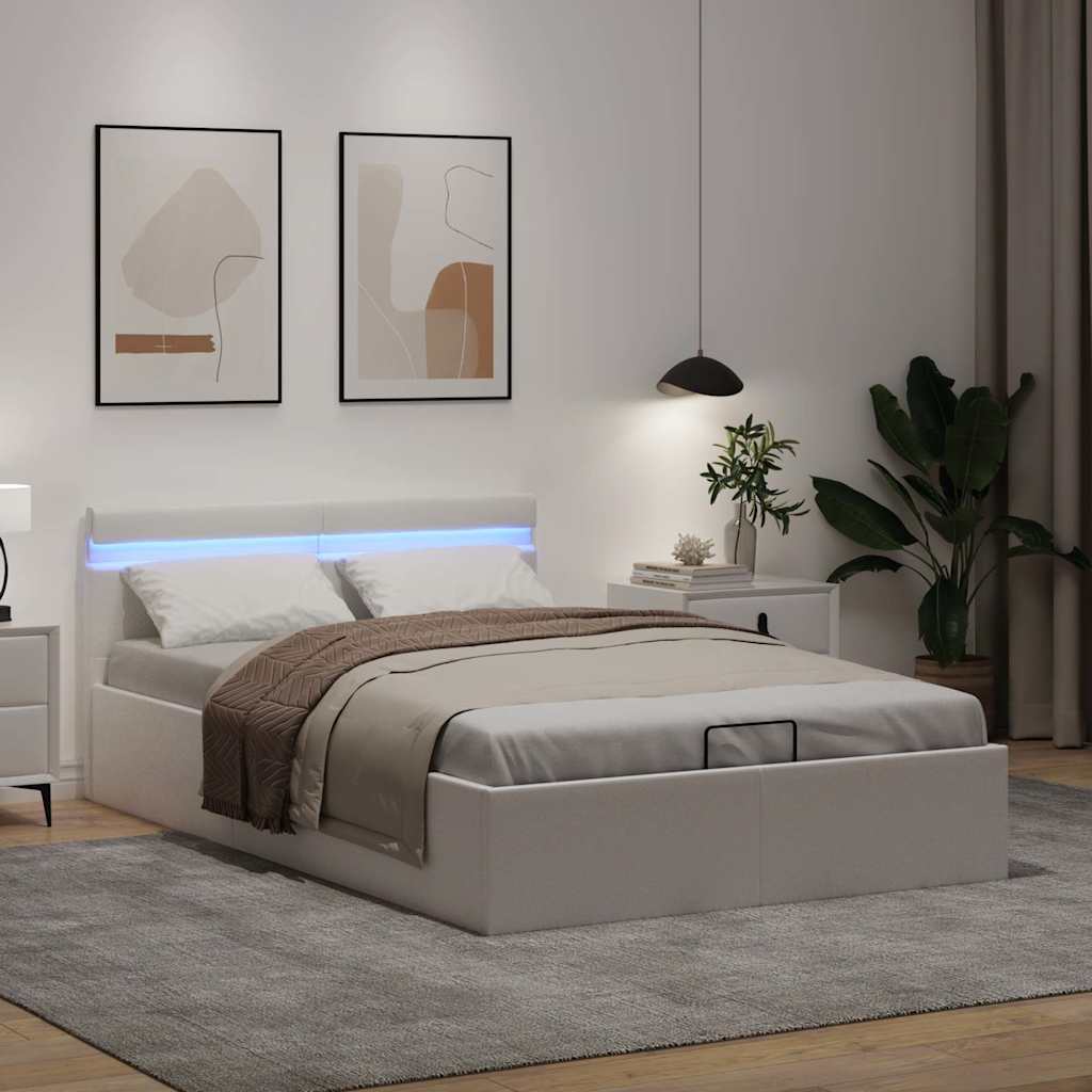 Giroletto Contenitore Idraulico LED Bianco Similpelle 120x200cm | homemem39
