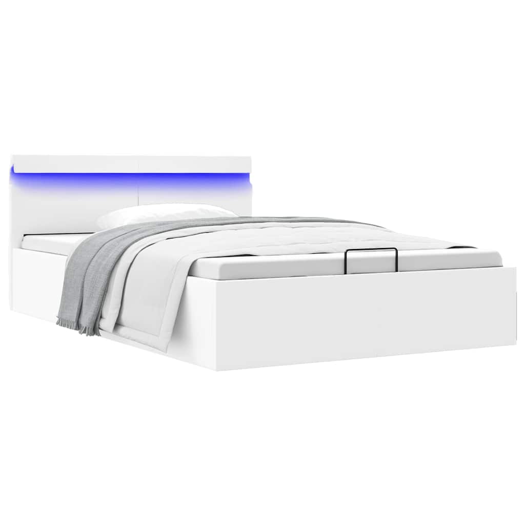 Giroletto Contenitore Idraulico LED Bianco Similpelle 120x200cm