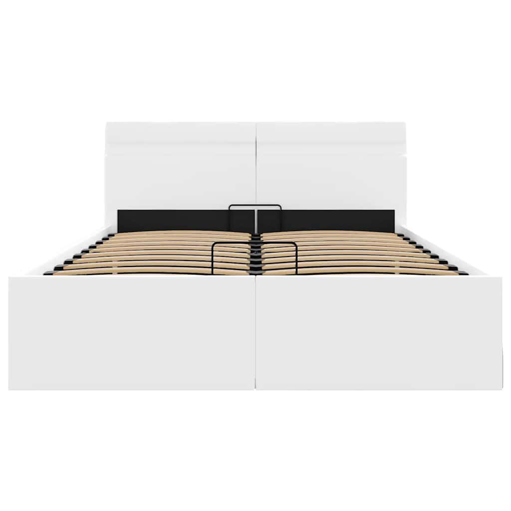 Giroletto Contenitore Idraulico LED Bianco Similpelle 140x200cm