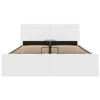 Giroletto Contenitore Idraulico LED Bianco Similpelle 140x200cm