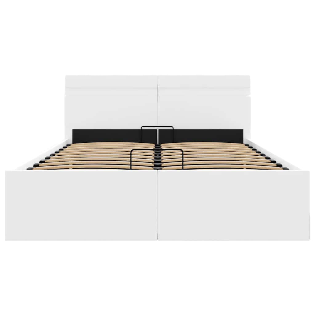 Giroletto Contenitore Idraulico LED Bianco Similpelle 140x200cm