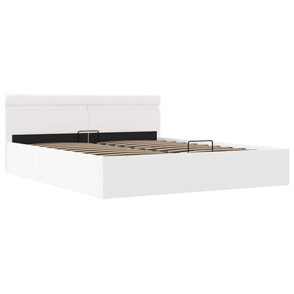 Giroletto Contenitore Idraulico LED Bianco Similpelle 180x200cm