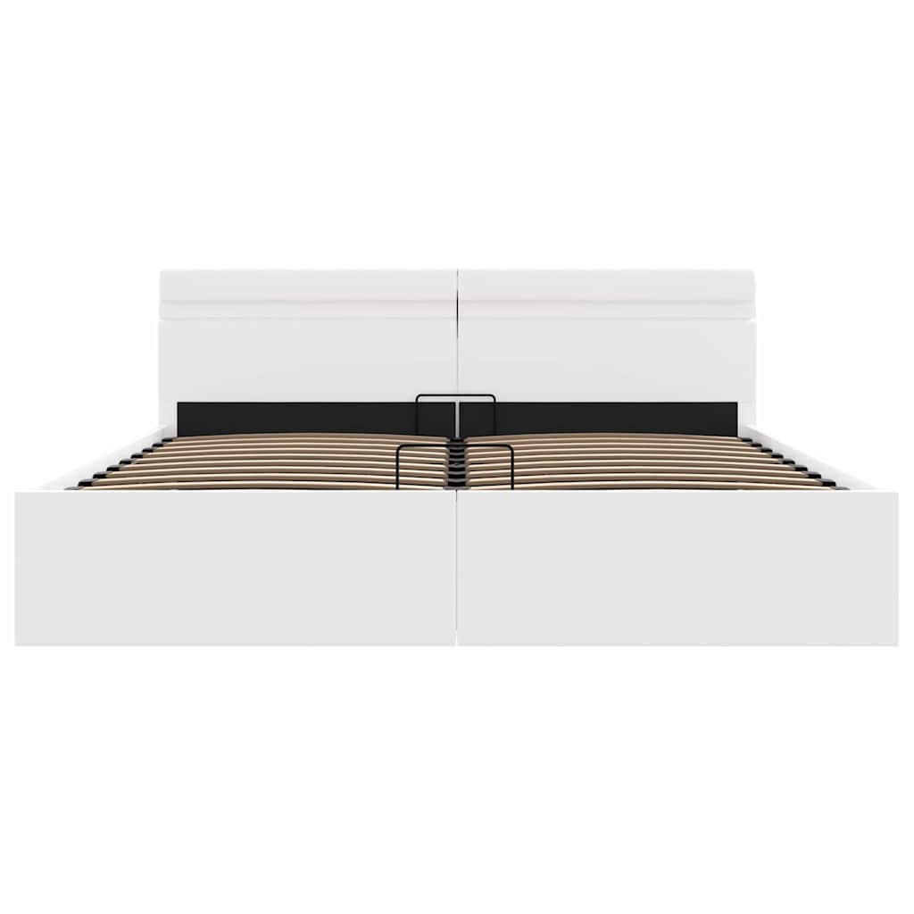 Giroletto Contenitore Idraulico LED Bianco Similpelle 180x200cm