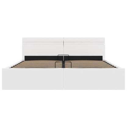 Giroletto Contenitore Idraulico LED Bianco Similpelle 180x200cm