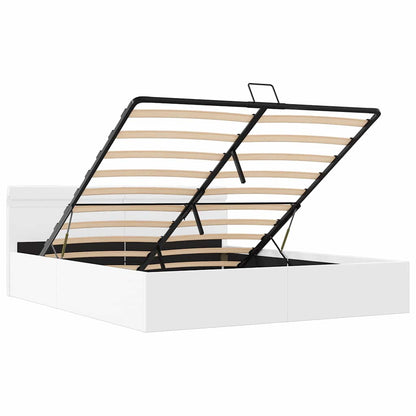 Giroletto Contenitore Idraulico LED Bianco Similpelle 180x200cm