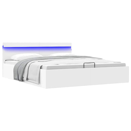 Giroletto Contenitore Idraulico LED Bianco Similpelle 180x200cm | homemem39