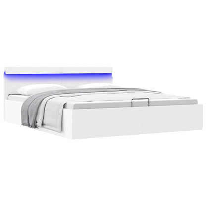 Giroletto Contenitore Idraulico LED Bianco Similpelle 180x200cm