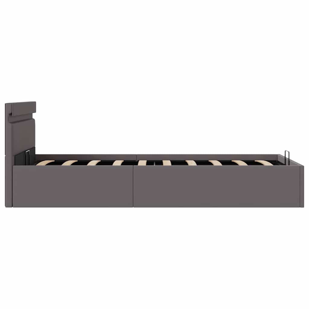 Giroletto Contenitore Idraulico LED Grigio Similpelle 90x200 cm