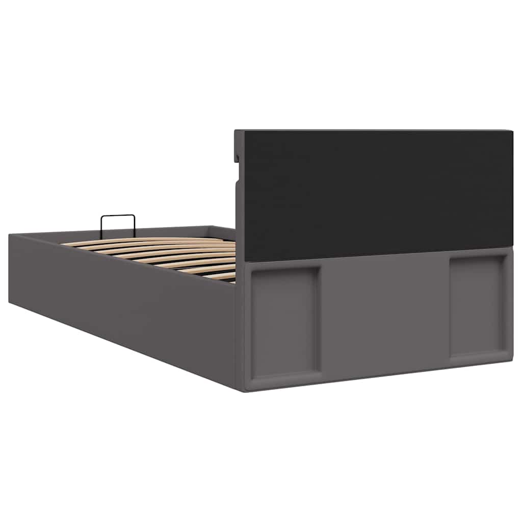 Giroletto Contenitore Idraulico LED Grigio Similpelle 90x200 cm