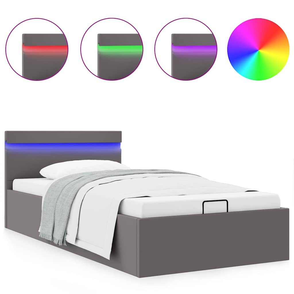 Giroletto Contenitore Idraulico LED Grigio Similpelle 100x200cm | homemem39