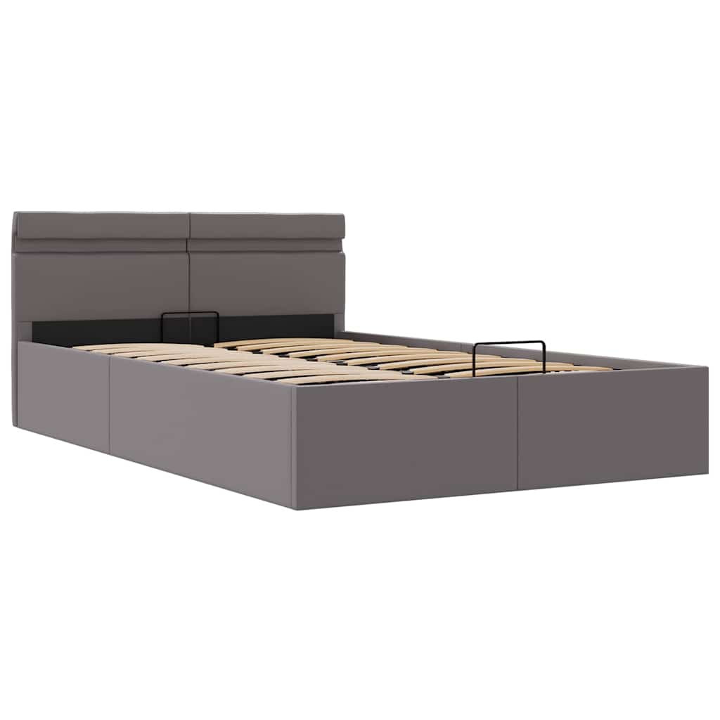 Giroletto Contenitore Idraulico LED Grigio Similpelle 140x200cm