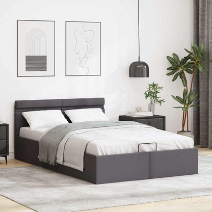 Giroletto Contenitore Idraulico LED Grigio Similpelle 140x200cm