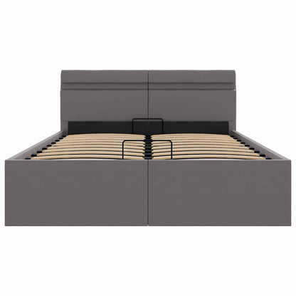 Giroletto Contenitore Idraulico LED Grigio Similpelle 140x200cm