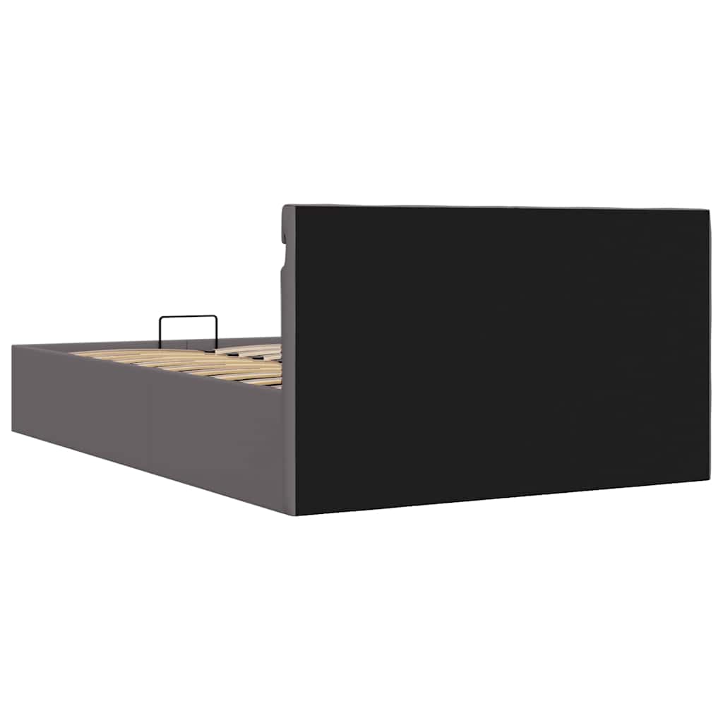 Giroletto Contenitore Idraulico LED Grigio Similpelle 140x200cm