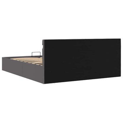 Giroletto Contenitore Idraulico LED Grigio Similpelle 160x200cm