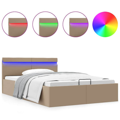 Giroletto Idraulico con LED Cappuccino Similpelle 140x200cm