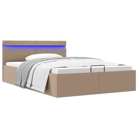 Giroletto Idraulico con LED Cappuccino Similpelle 140x200cm | homemem39