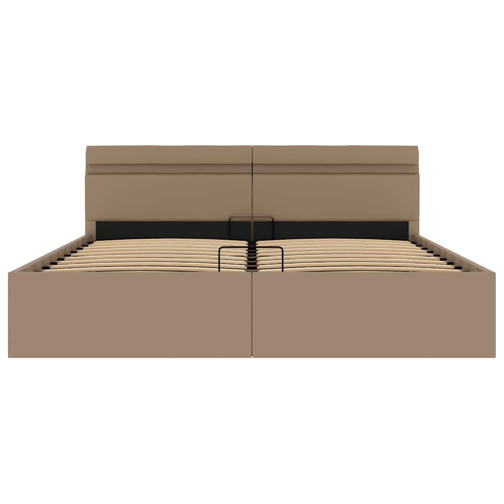 Giroletto Idraulico con LED Cappuccino Similpelle 160x200cm