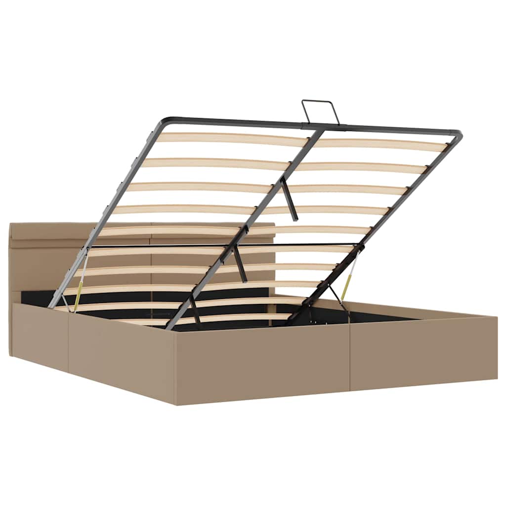 Giroletto Idraulico con LED Cappuccino Similpelle 180x200cm | homemem39