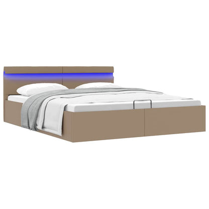 Giroletto Idraulico con LED Cappuccino Similpelle 180x200cm | homemem39