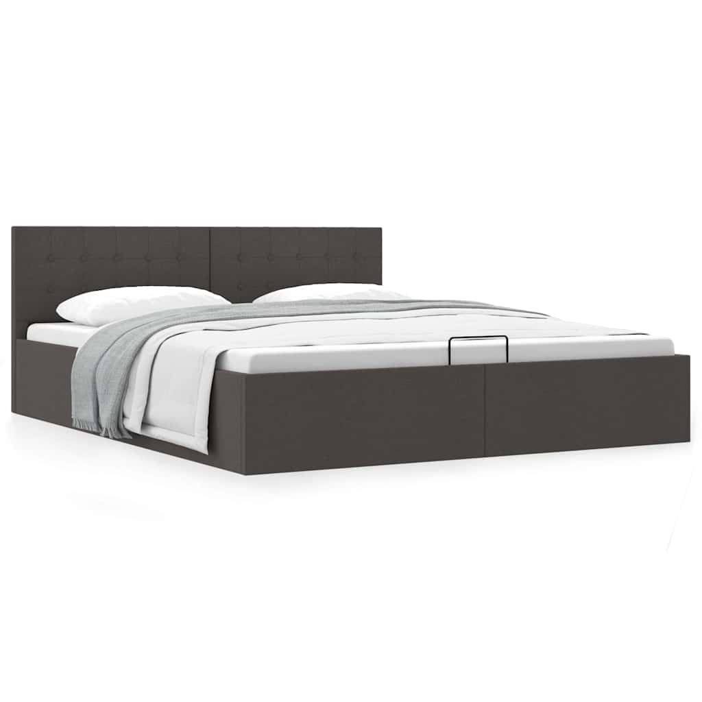 Giroletto con Contenitore Grigio Scuro in Tessuto 160x200 cm