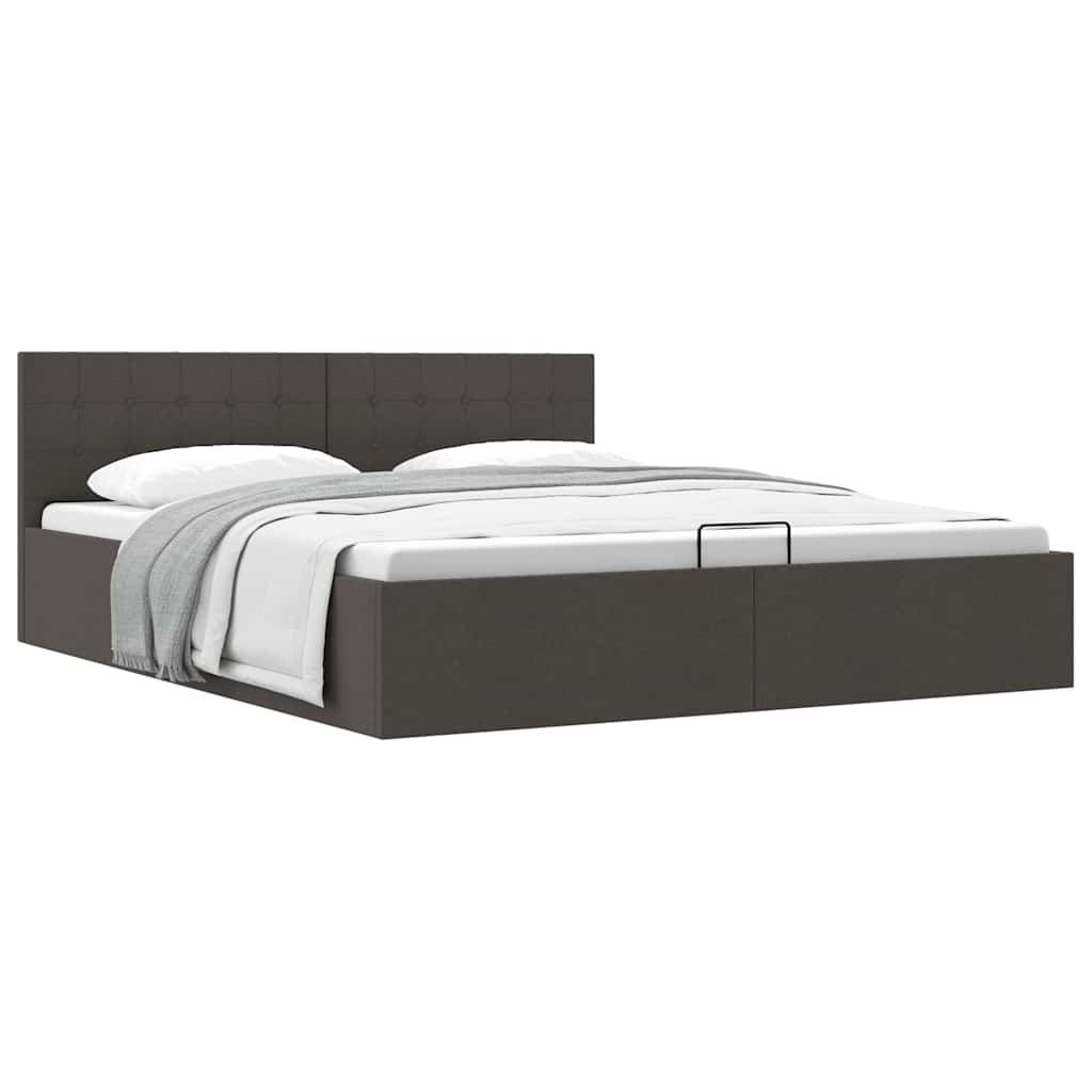 Giroletto con Contenitore  Grigio Scuro in Tessuto 180x200 cm | homemem39