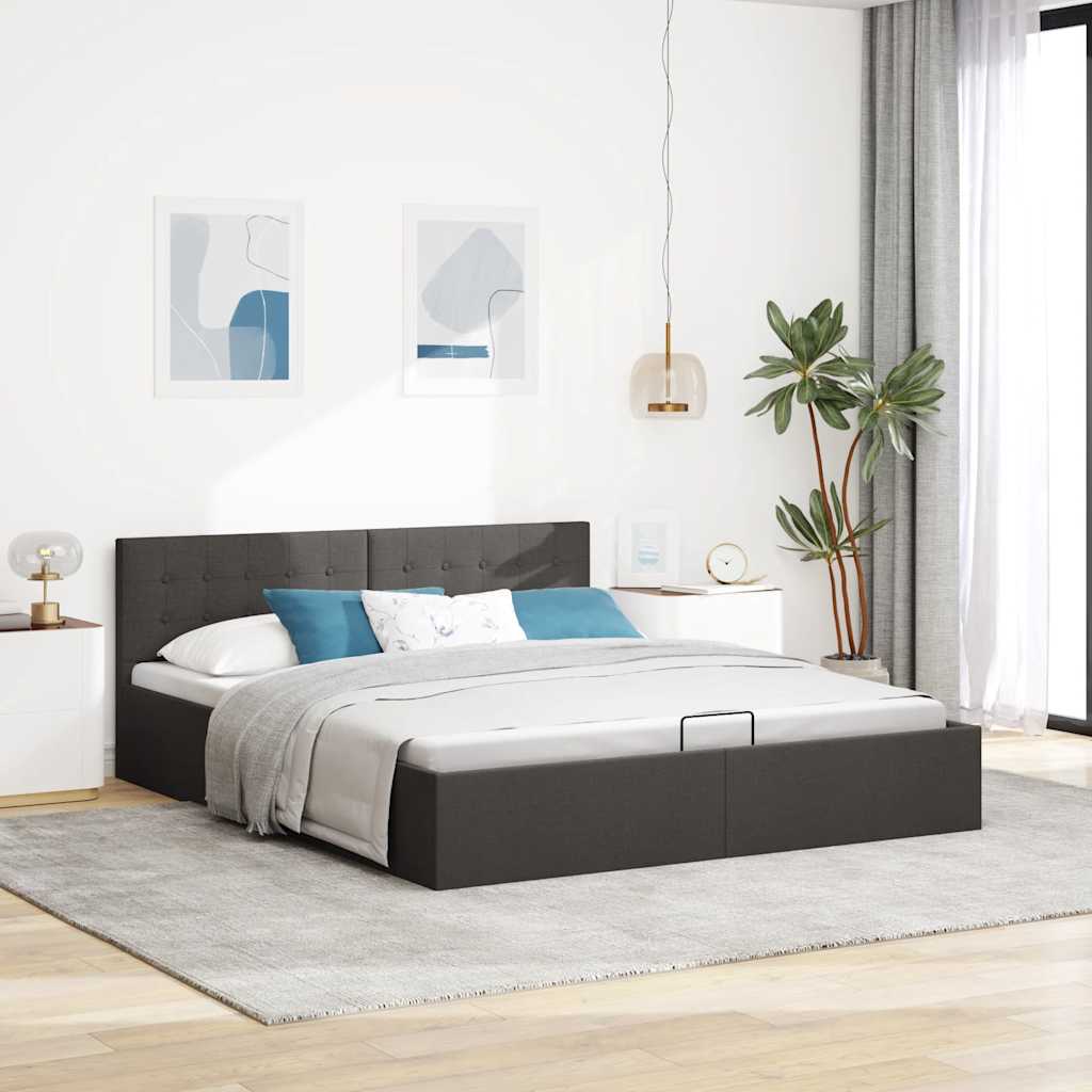 Giroletto con Contenitore Grigio Scuro in Tessuto 180x200 cm