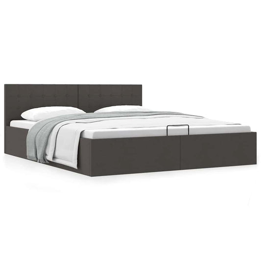 Giroletto con Contenitore  Grigio Scuro in Tessuto 180x200 cm | homemem39