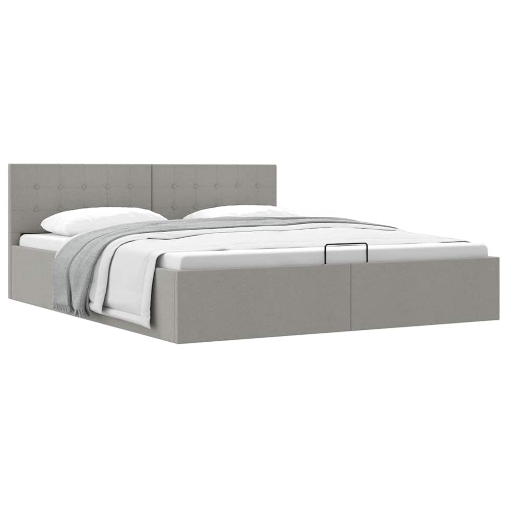 Giroletto con Contenitore Grigio Chiaro in Tessuto 160x200 cm