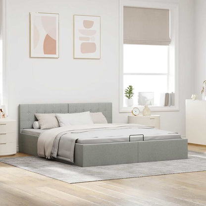 Giroletto con Contenitore Grigio Chiaro in Tessuto 160x200 cm