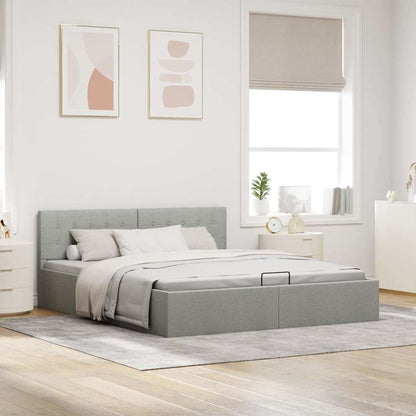 Giroletto con Contenitore Grigio Chiaro in Tessuto 160x200 cm